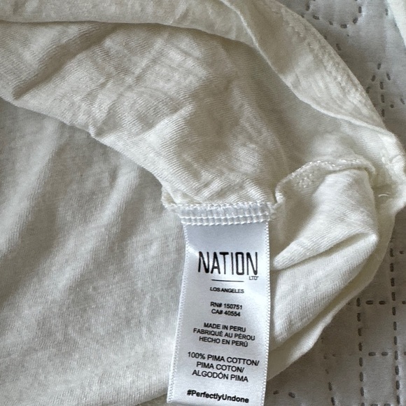 NATION LTD Dallyce Romantic off white tee balloon sleeves size small - Picture 7 of 8